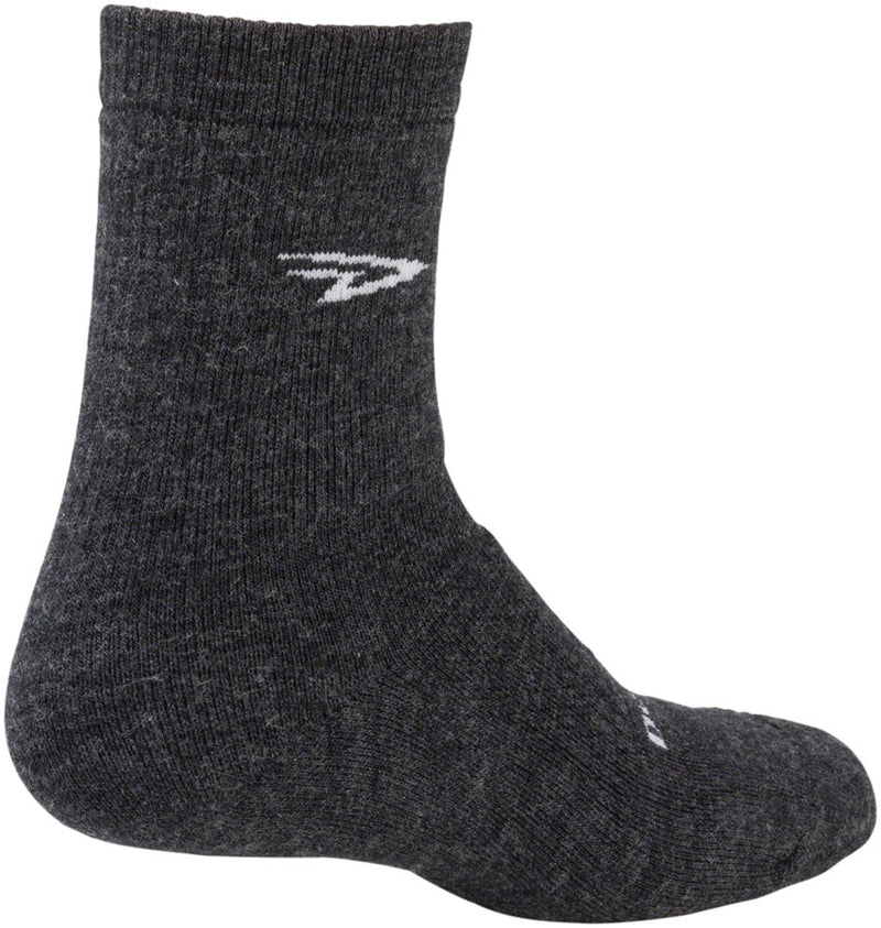 Load image into Gallery viewer, DeFeet Woolie Boolie D-Logo Socks - 4 inch, Charcoal, Large
