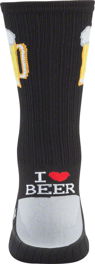Load image into Gallery viewer, SockGuy SGX Tallboy Socks 6 inch Black Small Medium Beer Stein Unisex Synthetic