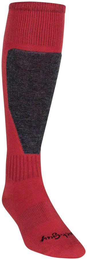 Pack of 2 SockGuy Mountain Flyweight Wool Socks - 12 inch, Red, Large/X-Large