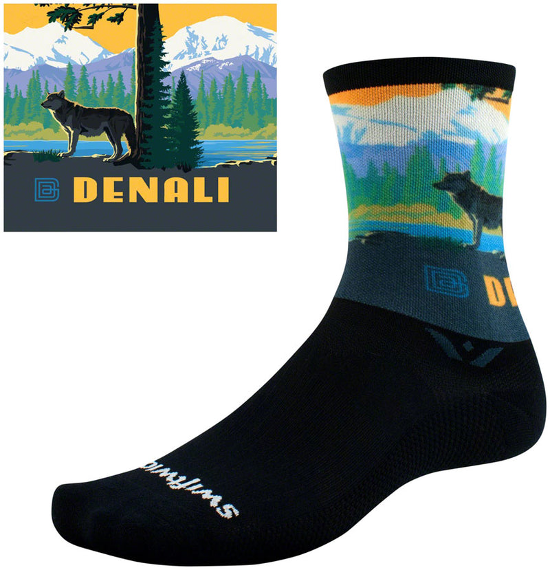 Load image into Gallery viewer, Swiftwick Vision Six Impression National Park Socks - 6", Denali, Small