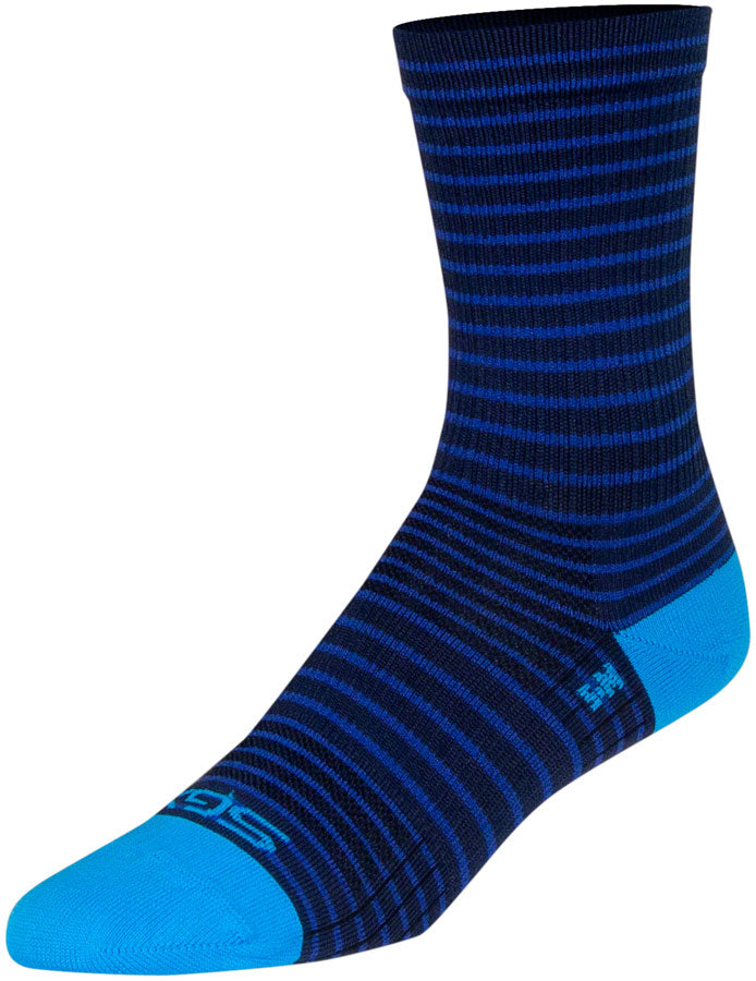 Load image into Gallery viewer, SockGuy Navy Stripes SGX Socks - 6", Navy, Large/X-Large
