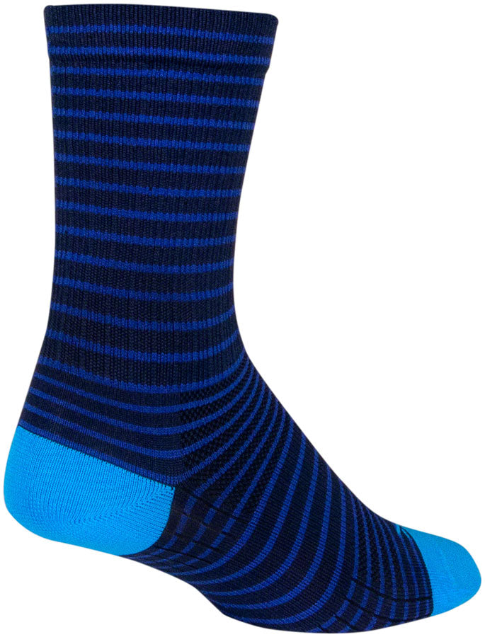 Load image into Gallery viewer, Pack of 2 SockGuy Navy Stripes SGX Socks - 6 inch, Navy, Large/X-Large