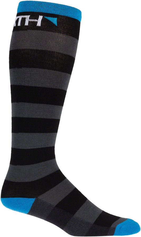Load image into Gallery viewer, 45NRTH Stripe Midweight Knee Wool Sock - Black, Small