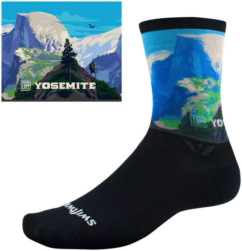 Load image into Gallery viewer, Swiftwick Vision Impression National Park Crew Socks - 6", Half Dome, Small