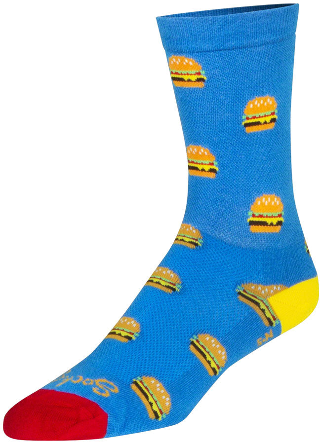 Load image into Gallery viewer, SockGuy Crew Burgers Socks - 6", Large/X-Large