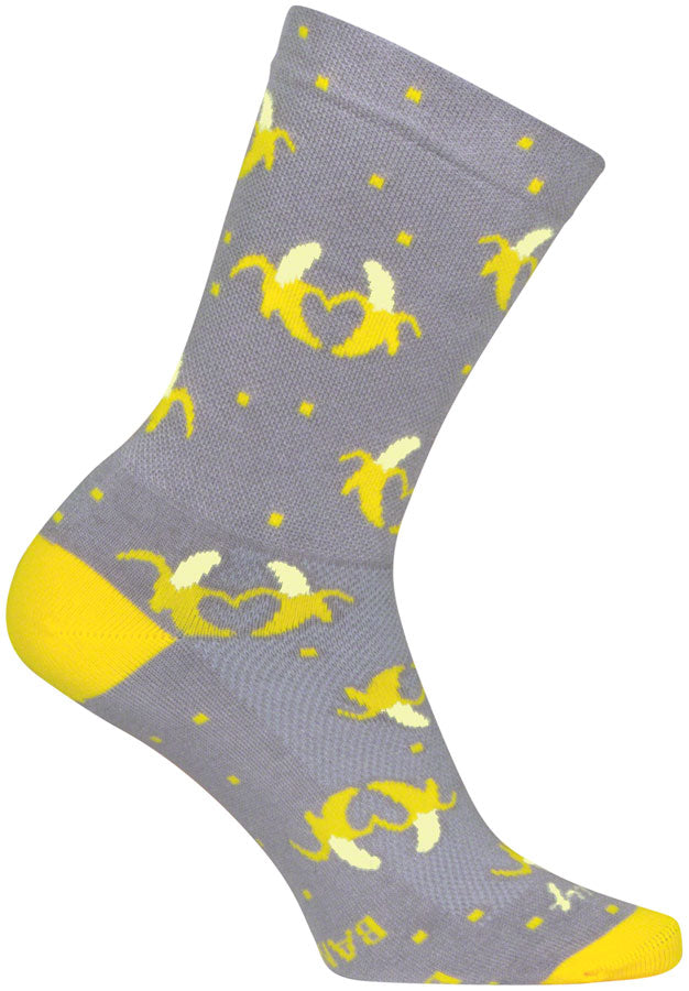 Load image into Gallery viewer, SockGuy Bananas Crew Sock - 6", Large/X-Large Stretch-To-Fit Sizing System
