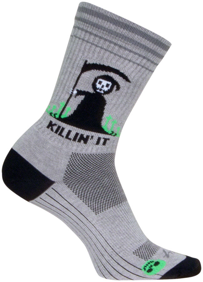 Load image into Gallery viewer, SockGuy Killin' It Crew Sock - 6", Large/X-Large Stretch-To-Fit Sizing System