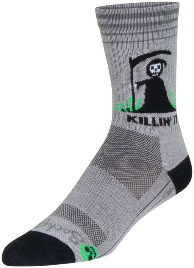 Load image into Gallery viewer, SockGuy Killin' It Crew Sock - 6", Large/X-Large Stretch-To-Fit Sizing System