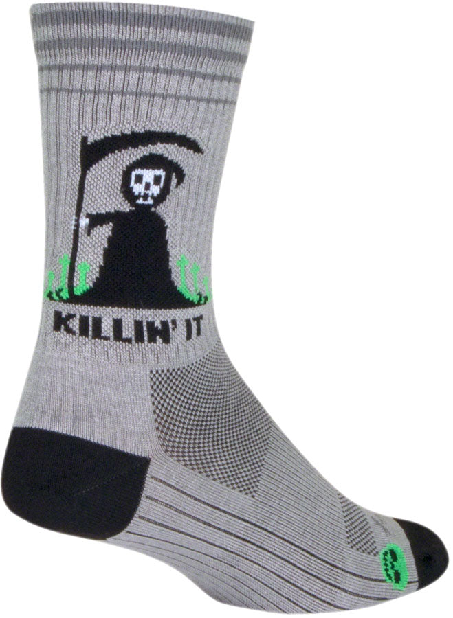Load image into Gallery viewer, Pack of 2 SockGuy Killin' It Crew Sock - 6", Large/X-Large