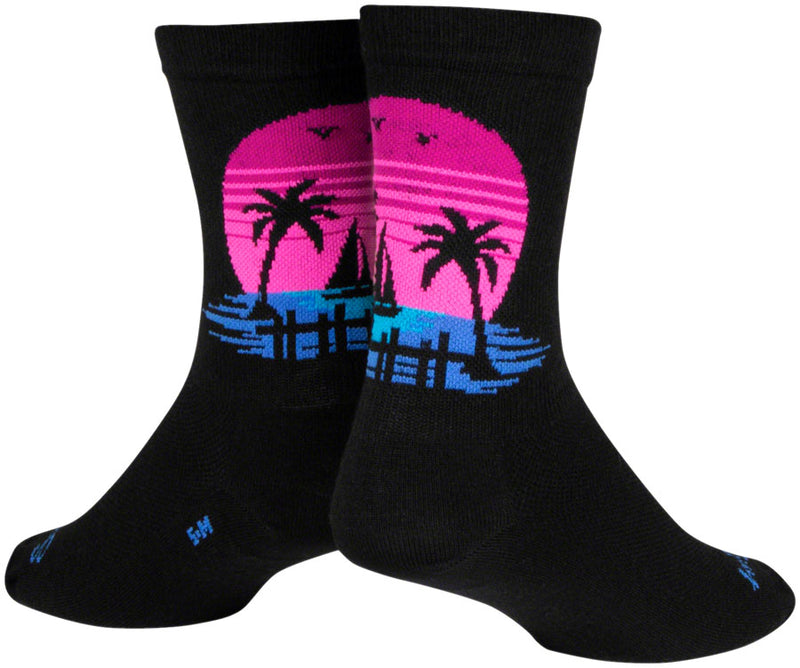 Load image into Gallery viewer, SockGuy Sunset Crew Sock - 6", Small/Medium Stretch-To-Fit Sizing System