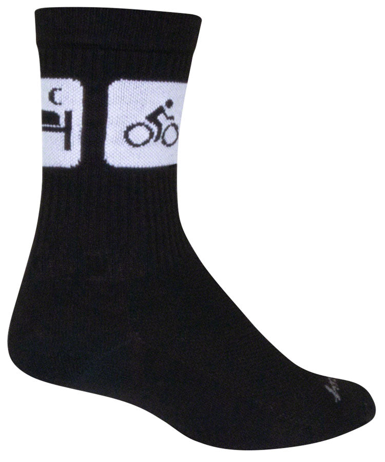 Load image into Gallery viewer, SockGuy Crew Repeats Socks - 6", Black, Small/Medium