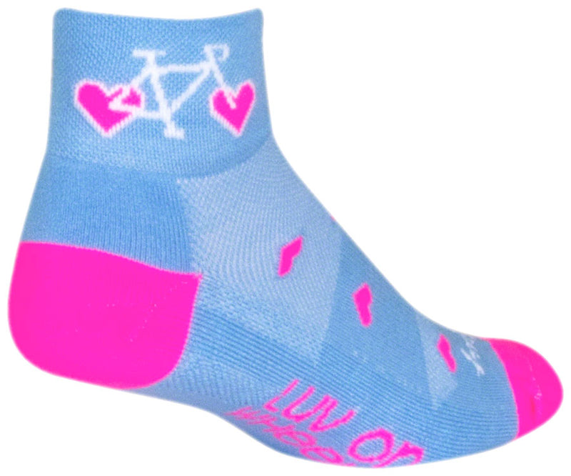 Load image into Gallery viewer, SockGuy Classic Wheel Luv Socks - 2", Blue, Small/Medium