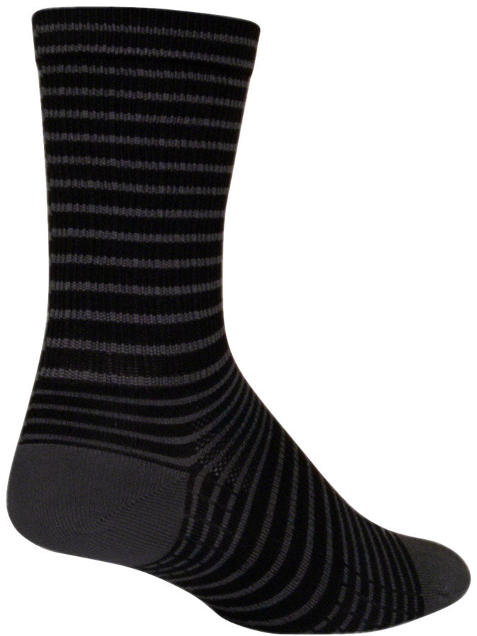Load image into Gallery viewer, SockGuy SGX Black Stripes Socks - 6", Black, Small/Medium
