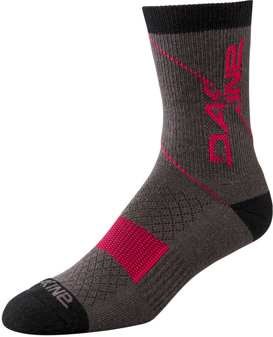 Dakine Berm Crew Socks - Gray/Red, Medium/Large