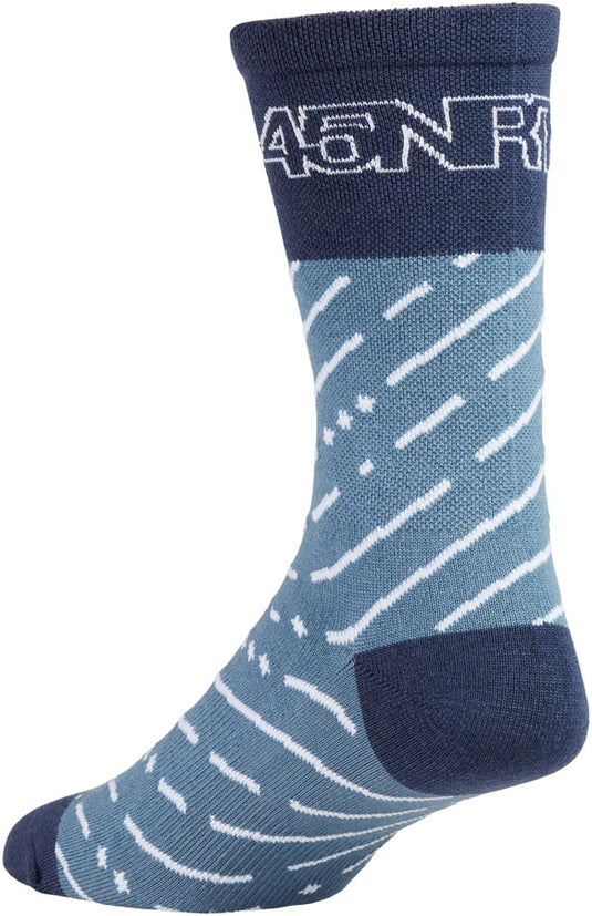 45NRTH Snow Band Lightweight Wool Sock - Light Blue/Blue, Small