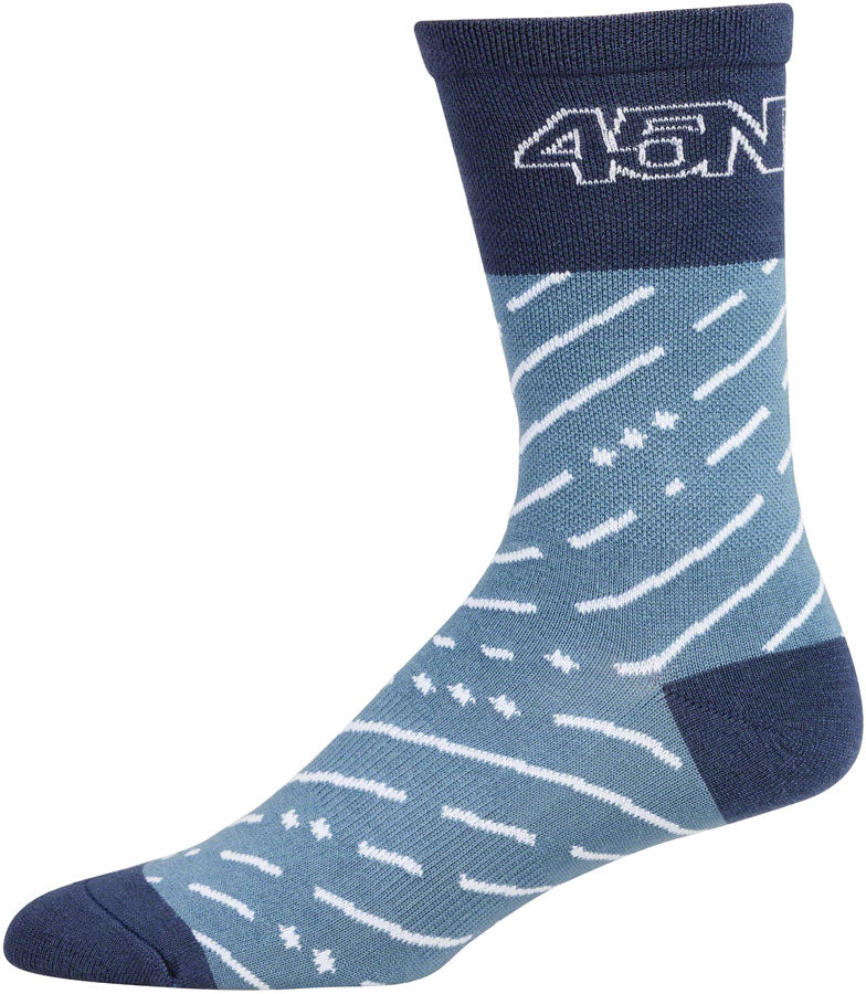 Load image into Gallery viewer, 45NRTH Snow Band Lightweight Wool Sock - Light Blue/Blue, Small
