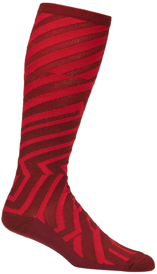 Load image into Gallery viewer, 45NRTH Dazzle Midweight Knee High Wool Sock - Chili Pepper/Red, Medium