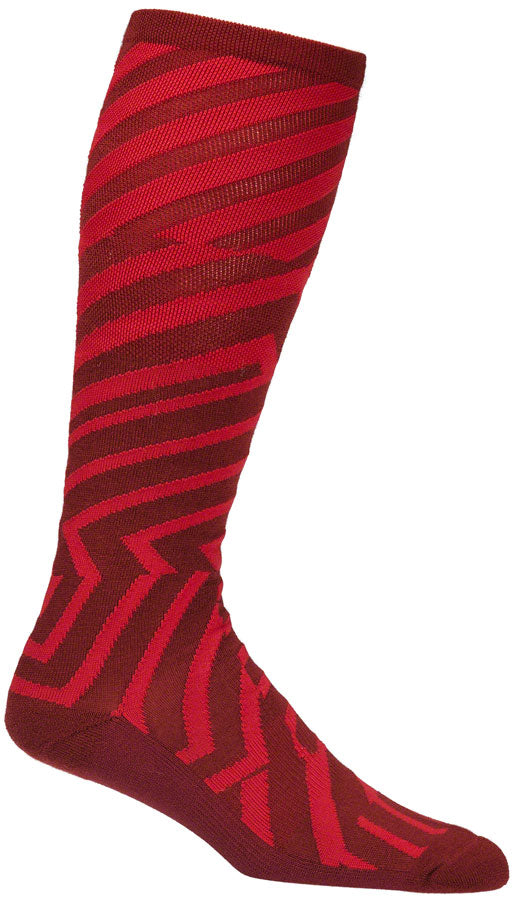 Load image into Gallery viewer, 45NRTH Dazzle Midweight Knee High Wool Sock - Chili Pepper/Red, Small
