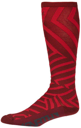 45NRTH Dazzle Midweight Knee High Wool Sock - Chili Pepper/Red, Large