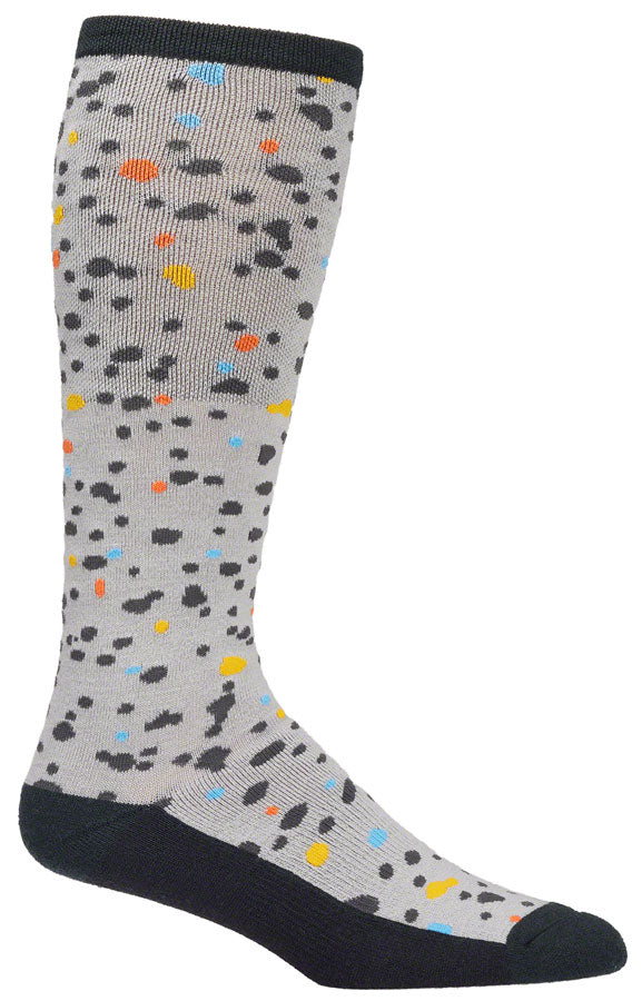 Load image into Gallery viewer, 45NRTH Speck Heavyweight Knee High Wool Sock - Gray/Dark Blue, Small