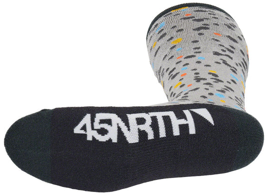 45NRTH Speck Heavyweight Knee High Wool Sock - Gray/Dark Blue, Large