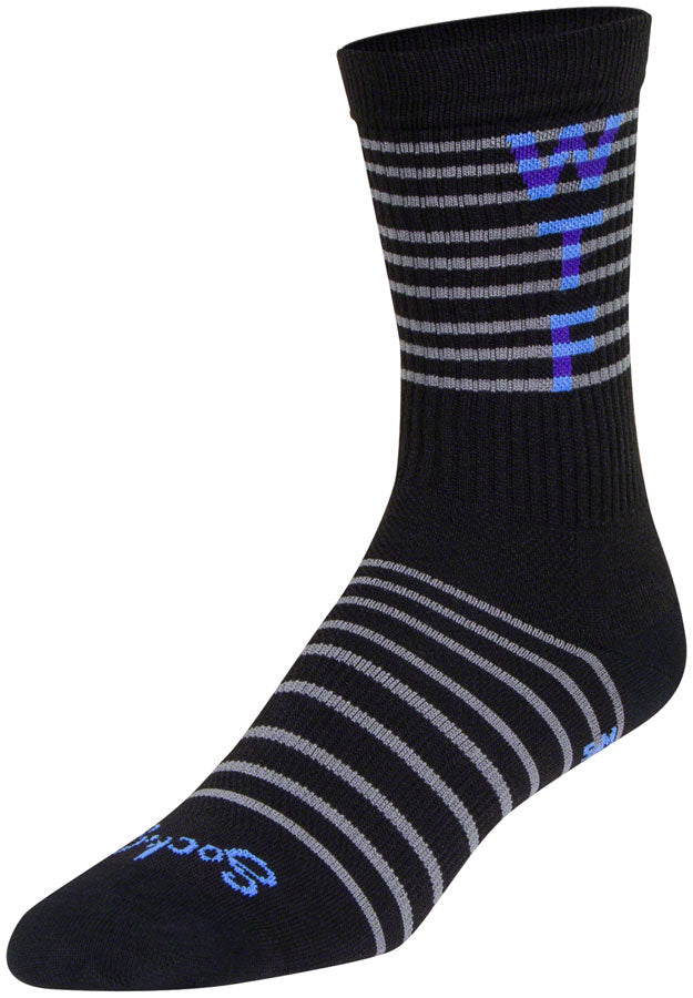 Load image into Gallery viewer, Sockguy WTF 2.0 Crew 6" Socks, 5-9, Black/Gray NLA
