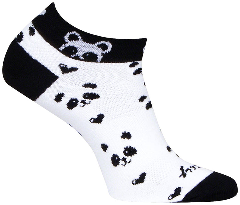 Load image into Gallery viewer, SockGuy Classic Low Panda Socks - 1", Women's, Small/Medium