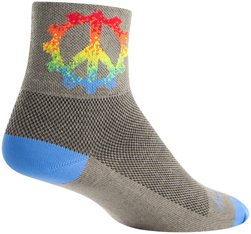 Load image into Gallery viewer, Pack of 2 SockGuy Classic Peace Ring Socks - 3 inch, Gray, Large/X-Large