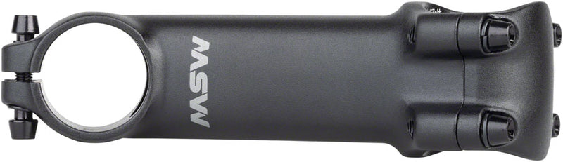 Load image into Gallery viewer, MSW 25 Stem - 110mm, 31.8 Clamp, +/-25, 1-1/8", Aluminum, Black