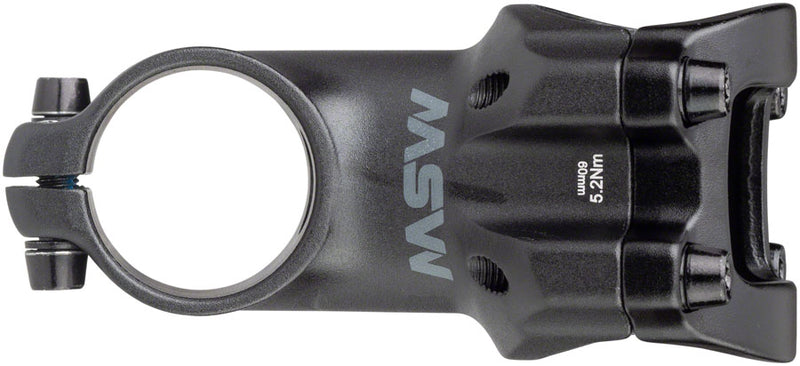 Load image into Gallery viewer, MSW 17 Stem Length 60mm Clamp 31.8mm +/-17 Steerer 1 1/8 in Black Aluminum MTB
