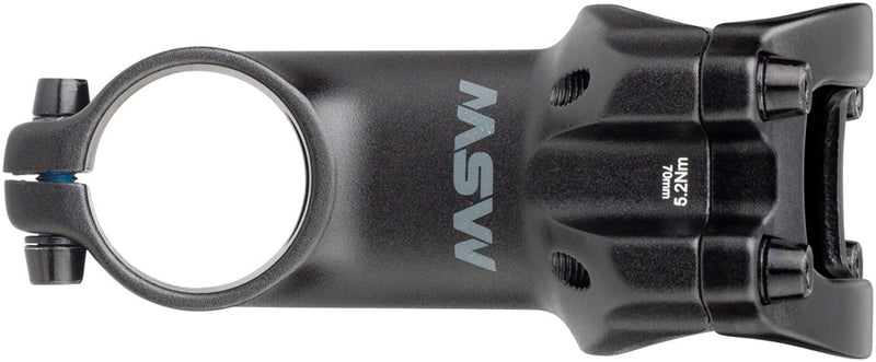 Load image into Gallery viewer, MSW 17 Stem Length 70mm Clamp 31.8mm +/-17 Steerer 1 1/8 in Black Aluminum MTB