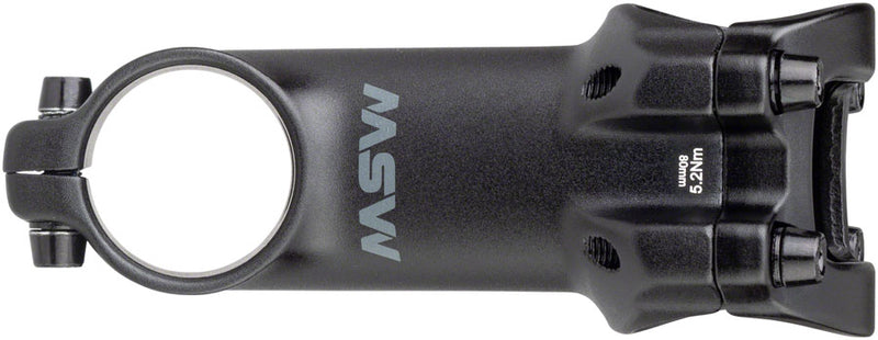 Load image into Gallery viewer, MSW 17 Stem Length 80mm Clamp 31.8mm +/-17 Steerer 1 1/8 in Black Aluminum MTB
