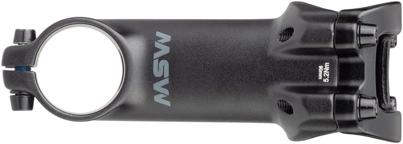 Load image into Gallery viewer, MSW 17 Stem Length 90mm Clamp 31.8mm +/-17 Steerer 1 1/8 in Black Aluminum MTB