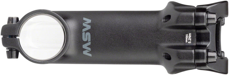 Load image into Gallery viewer, MSW 17 Stem Length 100mm Clamp 31.8mm +/-17 Deg 1 1/8 in Black Aluminum MTB