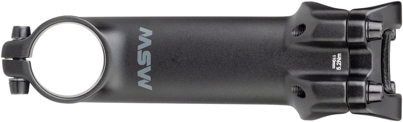 Load image into Gallery viewer, MSW 17 Stem Length 110mm Clamp 31.8mm +/-17 Deg 1 1/8 in Black Aluminum MTB