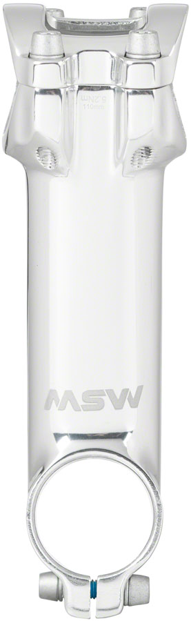 Load image into Gallery viewer, MSW 17 Stem Length 110mm Clamp 31.8mm +/-17 Deg 1 1/8 in Silver Aluminum MTB