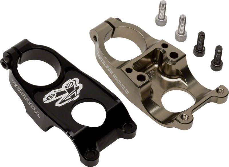 Load image into Gallery viewer, Renthal Duo Stem Length 50mm Clamp 31.8mm +/-10 Deg 1 1/8 in Black/Gold Aluminum