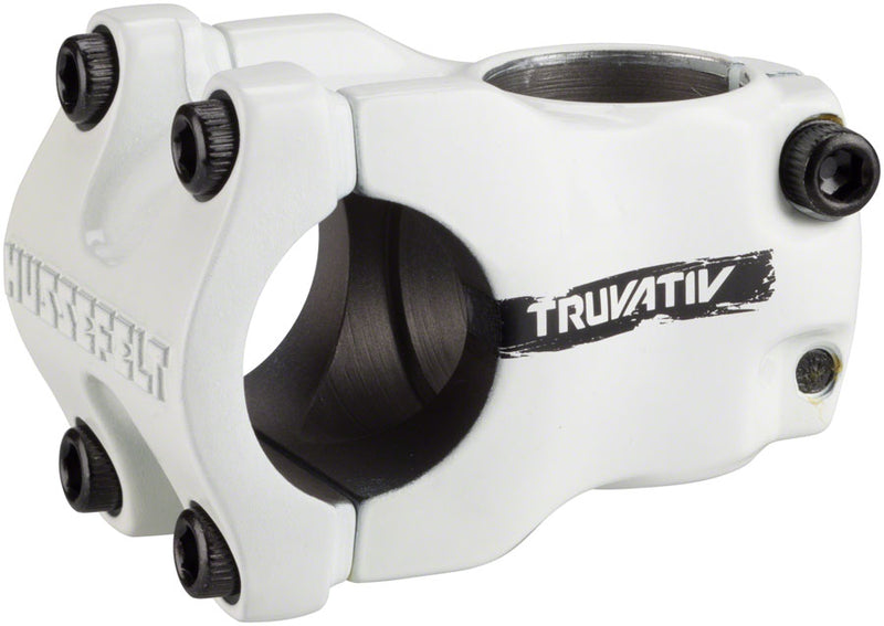 Load image into Gallery viewer, TruVativ Hussefelt Stem 40mm Clamp 31.8mm +/-0 Deg 1 1/8 in White Aluminum MTB