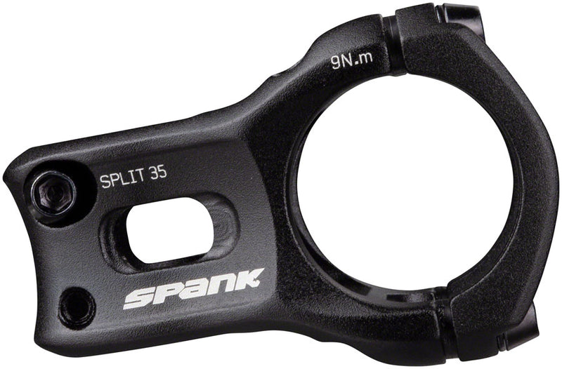 Load image into Gallery viewer, Spank Split 35 Stem Length 35mm Bar Clamp 35mm +/-0 Rise Black Aluminum Mountain