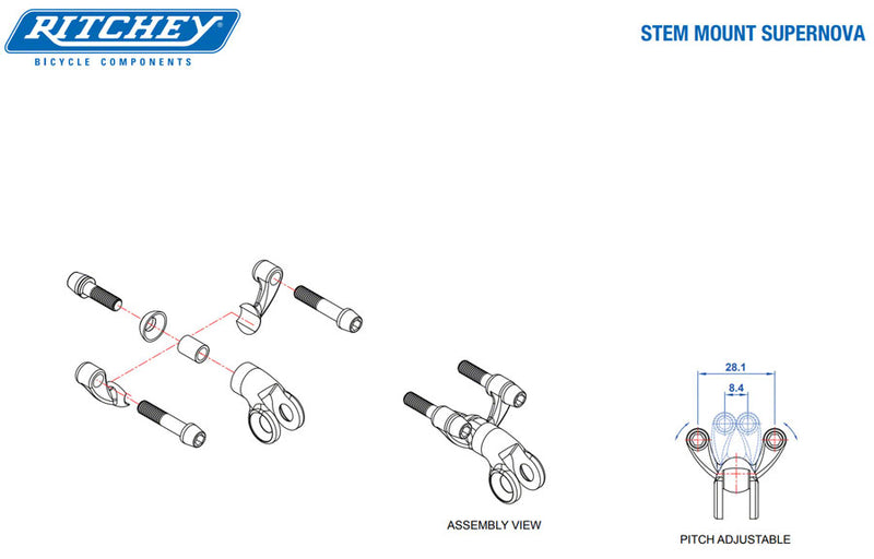 Load image into Gallery viewer, Ritchey Universal Stem Face Plate Accessory Mount Supernova Black With Hardware