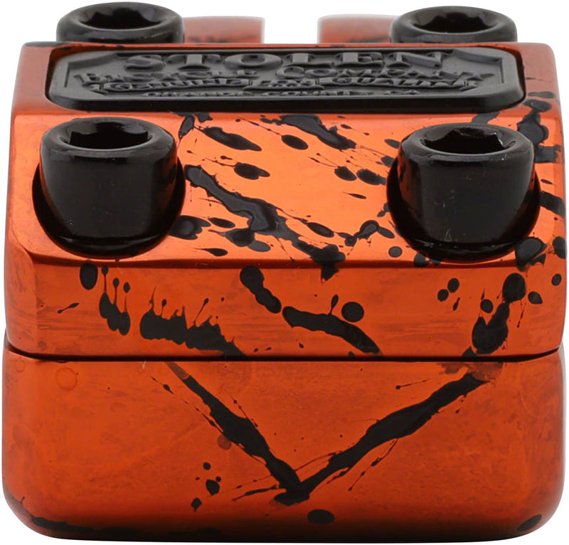 Load image into Gallery viewer, Stolen Slab BMX Stem - Top Load, Orange Splatter