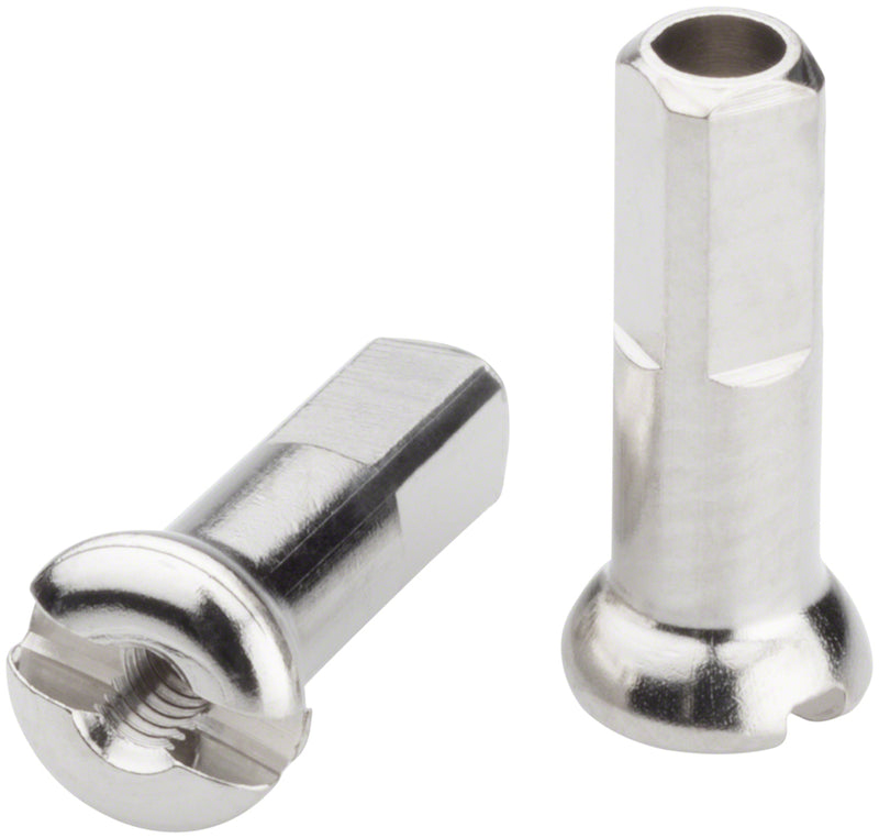 Load image into Gallery viewer, DT Swiss Pro Head Brass Nipples: 2.0 x 14mm, Silver, Box of 100
