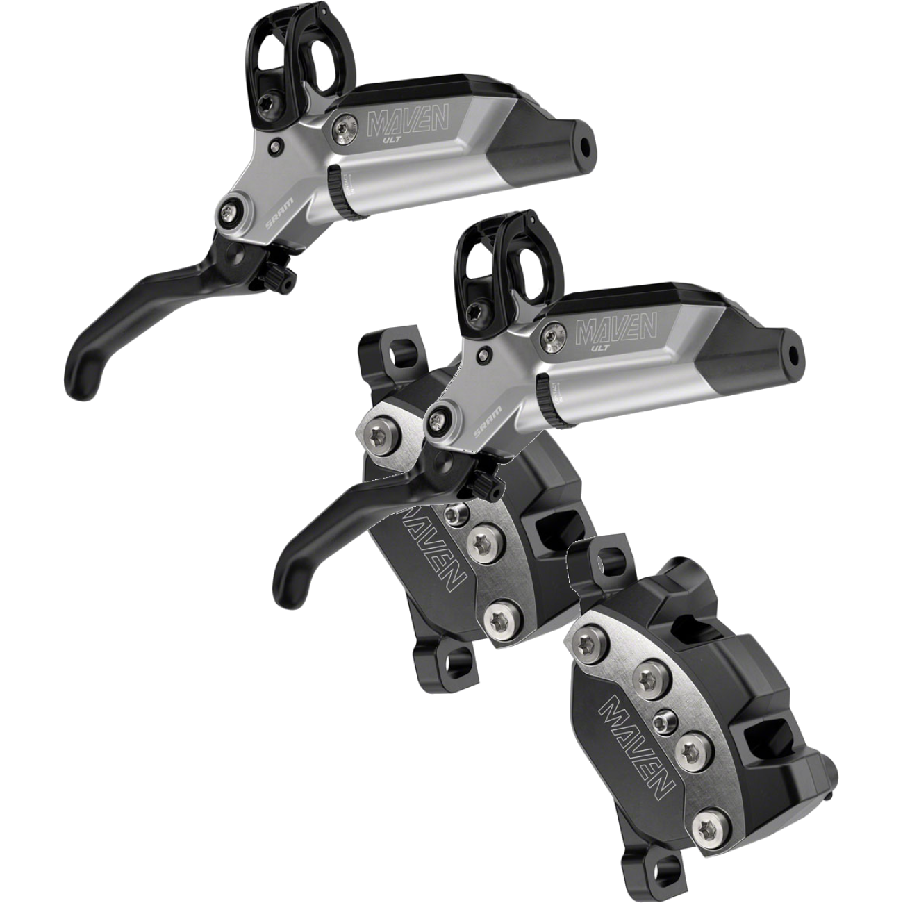 SRAM Maven Ultimate Stealth Hydraulic Disc Brake Bundle - 4-Piston