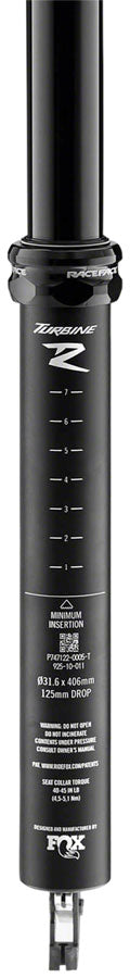 Load image into Gallery viewer, RaceFace Turbine R Dropper Seatpost - 30.9, 125mm Travel, Black