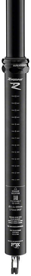 Load image into Gallery viewer, RaceFace Turbine R Dropper Seatpost - 31.6, 175mm Travel, Black