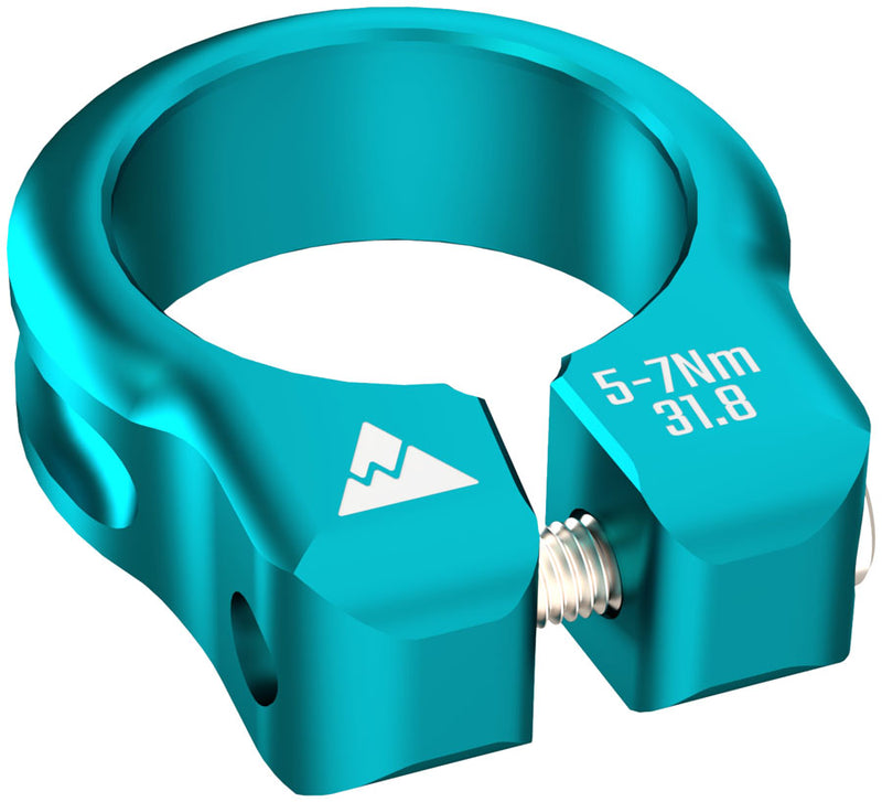 Load image into Gallery viewer, Wheels Manufacturing Seatpost Clamp - 34.9mm, Bolt-On, Teal