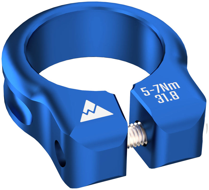 Load image into Gallery viewer, Wheels Manufacturing Seatpost Clamp - 34.9mm, Bolt-On, Blue