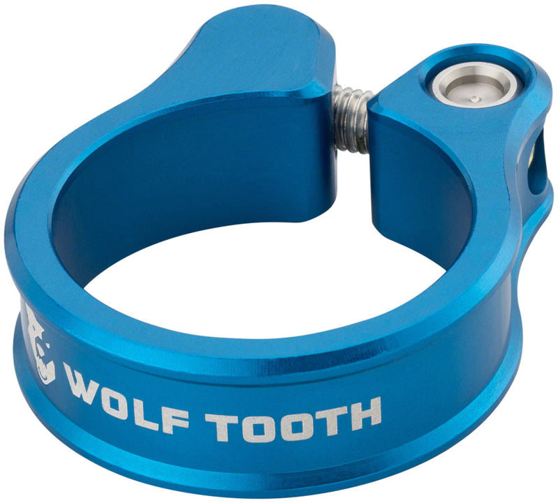 Load image into Gallery viewer, Wolf Tooth Blue 28.6mm Aluminum Self-Aligning Seatpost Clamp
