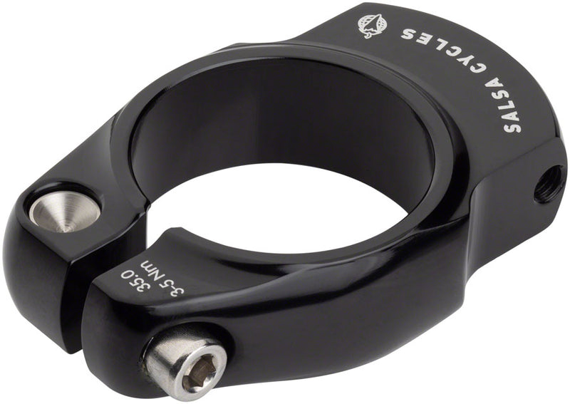 Load image into Gallery viewer, Salsa Rack-Lock Seat Collar Rack Mount 35.0 Black Rear Mounted Aluminum Clamp
