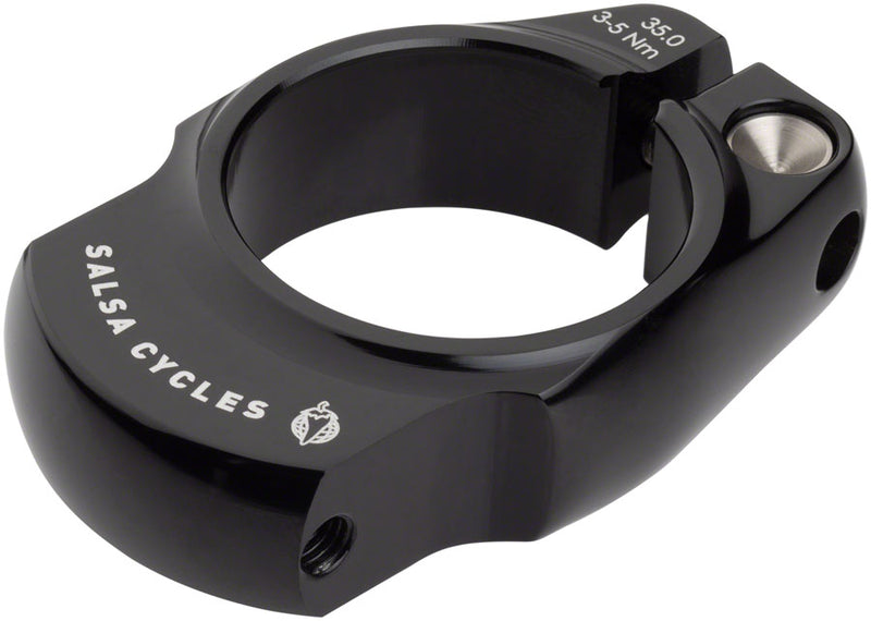 Load image into Gallery viewer, Salsa Rack-Lock Seat Collar Rack Mount 35.0 Black Rear Mounted Aluminum Clamp